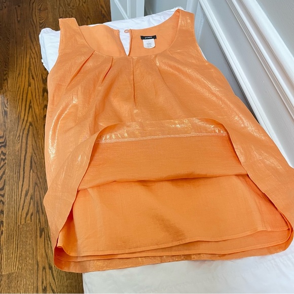 J. Crew Metallic Orange Sleeveless Blouse S - Picture 5 of 7